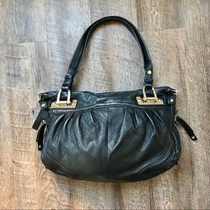 B Makowsky black leather bag